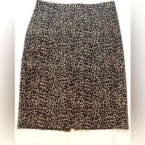 J Crew leopard print pencil skirt